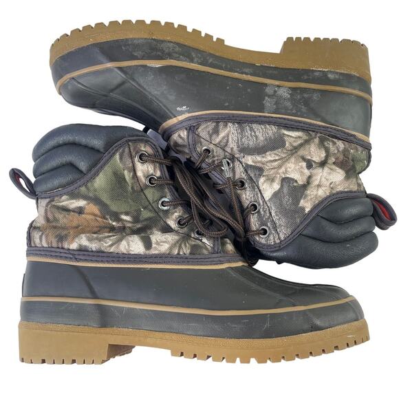 Crater Ridge Mens Size 7 Whitetail Camo Duck Boots Waterproof Steel Shank Size 7 - Picture 2 of 13